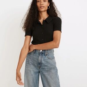 Madewell Ribbed Polo Short-Sleeve Button-Up